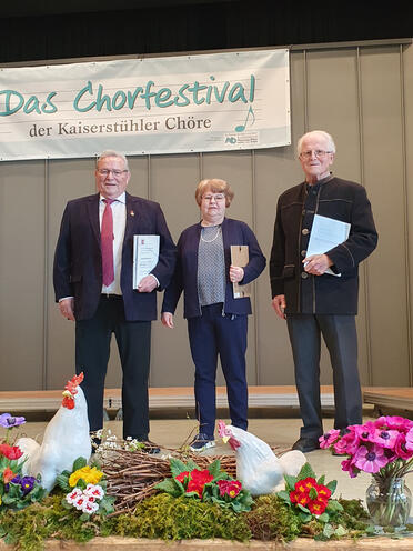 von links: Leopold Schätzle, Gerda Laas, August Eiche